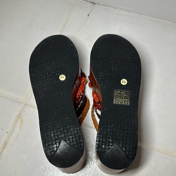 Stephane Kelian Paris Braided Wedge Sandals Red Size 5.5 Women’s GREAT CONDTION - Picture 6 of 9